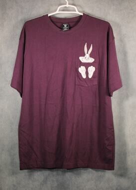 Vintage 1998 Warner Bros Studio Store Bugs Bunny Embroidered Pocket T-Shirt Sz M